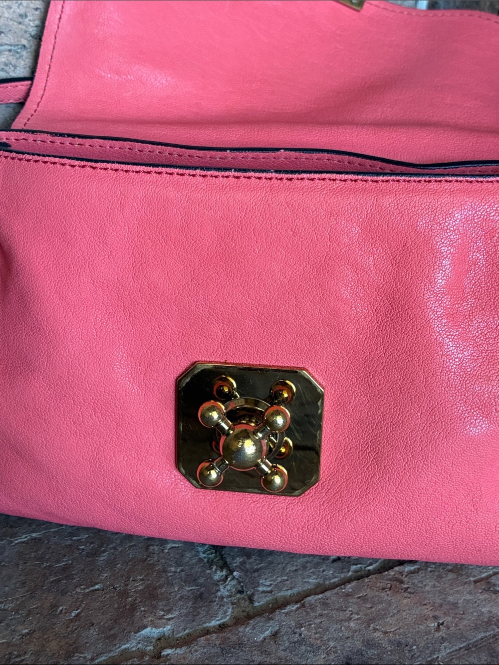 Chloe Elsie Leather two way Shoulder Bag Coral Pink Supple Leather - Picture 11 of 17